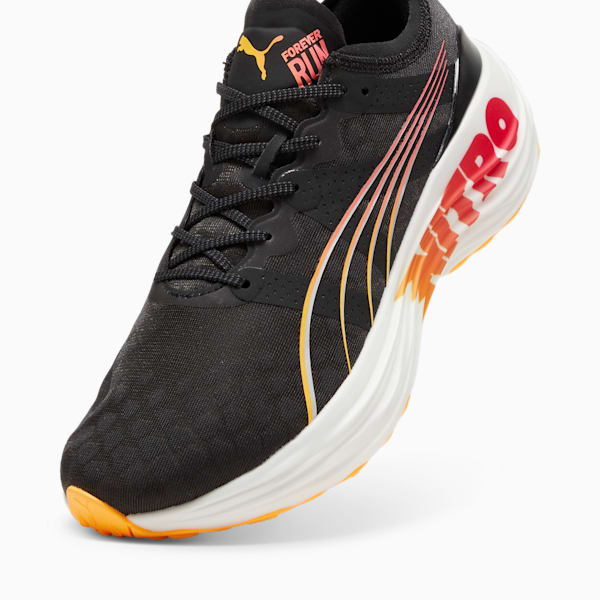 メンズ フォーエバーラン ニトロ FF ランニングシューズ, PUMA Black-Sun Stream-Sunset Glow, extralarge-JPN