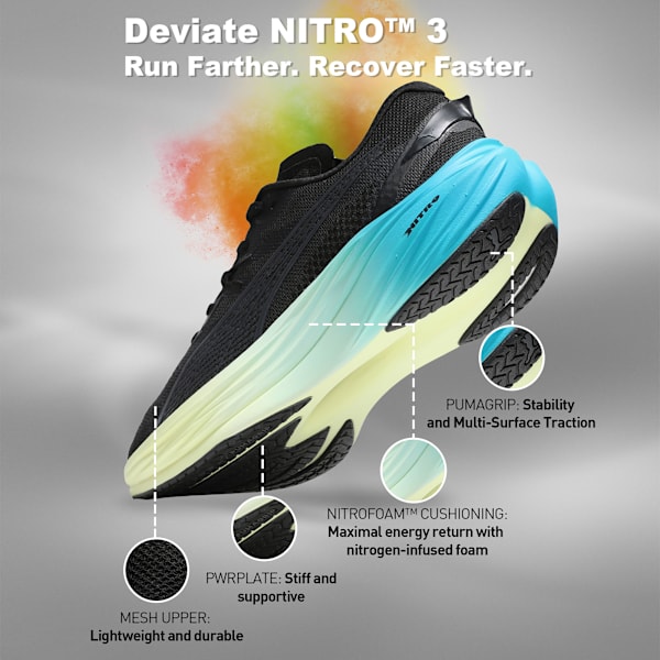Deviate NITRO™ 3 Men's Running Shoes, PUMA Black-Speed Blue, extralarge-IND