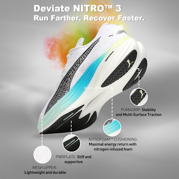 Deviate NITRO™ 3 Men's Running Shoes, PUMA White-Mint Melt, extralarge-IND
