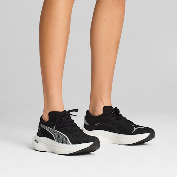 ウィメンズ ディヴィエイト ニトロ 3 ランニングシューズ, PUMA Black-PUMA White-PUMA Silver, extralarge-JPN