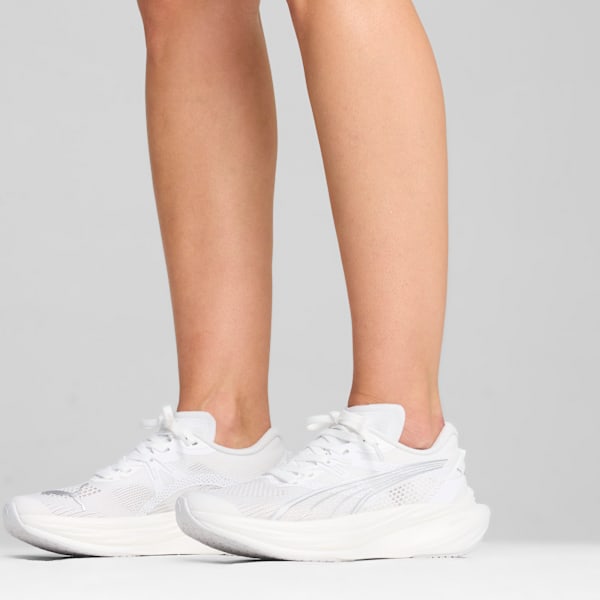 Tenis de running Mujer Deviate NITRO 3, PUMA White-Feather Gray-PUMA Silver, extralarge