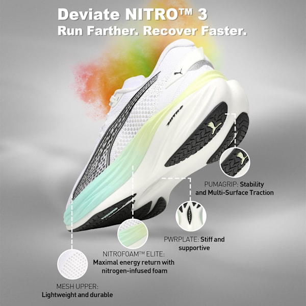 Deviate NITRO™ 3 Women's Running Shoes, PUMA White-Mint Melt, extralarge-IND