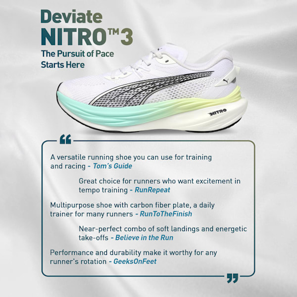 Deviate NITRO™ 3 Women's Running Shoes, PUMA White-Mint Melt, extralarge-IND