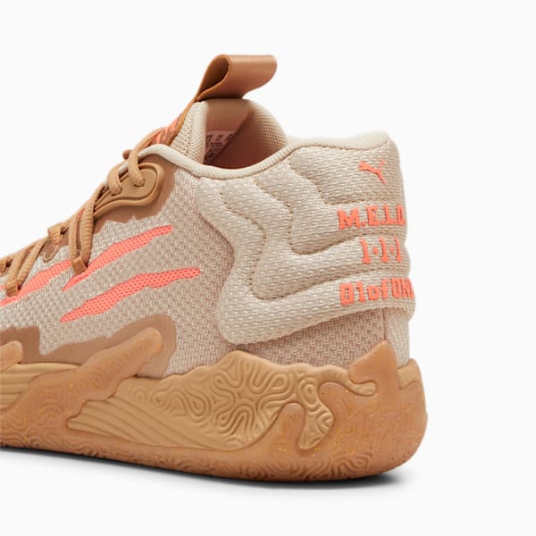 Tenis de Basquetbol MB.03 CNY, PUMA Gold-Fluro Peach Pes, extralarge