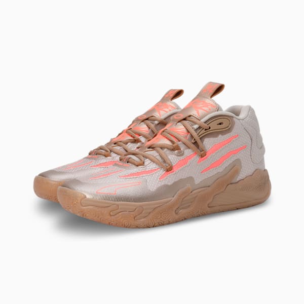 MB.03 CNY Basketball Shoes, PUMA Gold-Fluro Peach Pes, extralarge-IND