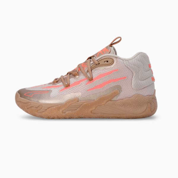 MB.03 CNY Basketball Shoes, PUMA Gold-Fluro Peach Pes, extralarge-IND