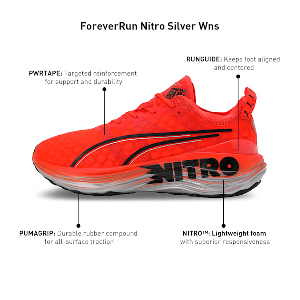 ForeverRun NITRO™ Women's Running Shoes, Cherry Tomato-PUMA Black, extralarge-IND