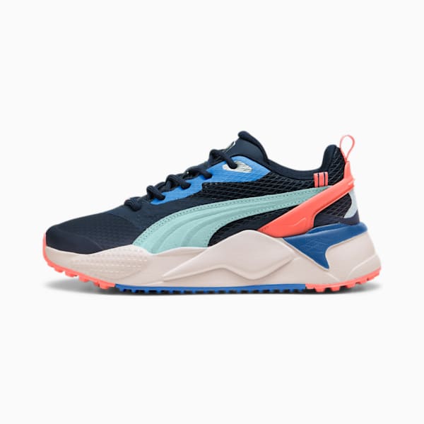 ウィメンズ ゴルフ GS-X エフェクト スパイクレス シューズ, Deep Navy-Silver Sky-Melon Punch, extralarge-JPN