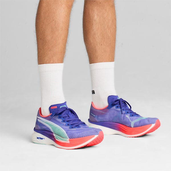 Deviate NITRO™ Elite 3 Men's Running Shoes, Lapis Lazuli-Sunset Glow-Electric Peppermint, extralarge