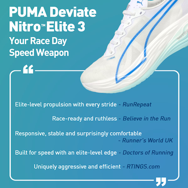 Deviate NITRO™ Elite 3 Men's Running Shoes, PUMA White-Speed Blue, extralarge-IND