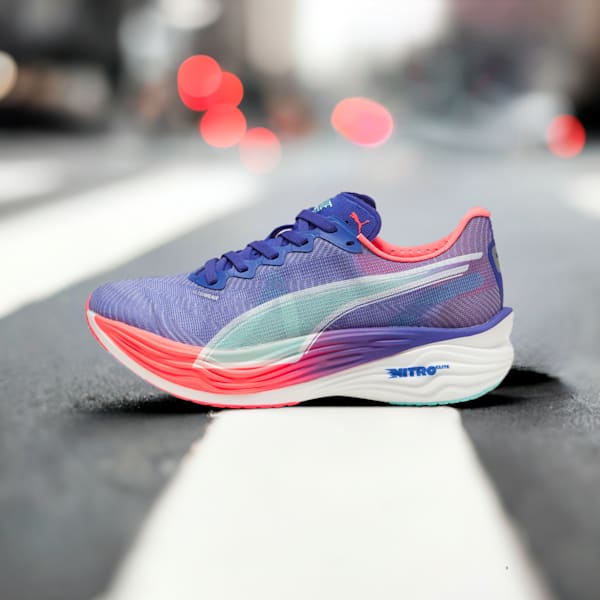 Deviate NITRO™ Elite 3 Running Shoes Women, Lapis Lazuli-Sunset Glow-Electric Peppermint, extralarge