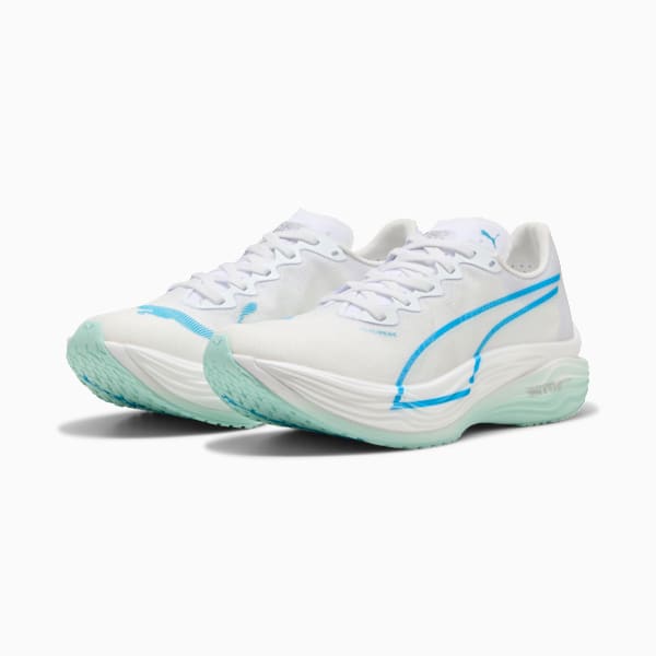 Tenis de running para mujer Deviate NITRO Elite 3, PUMA White-Speed Blue, extralarge