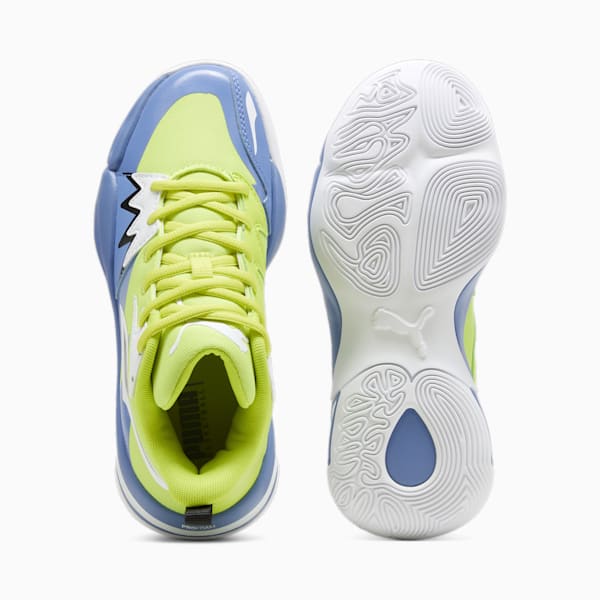 Genetics Youth Basketball Shoes, Electric Lime-Blue Skies, extralarge-IND