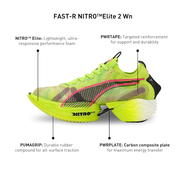 FAST-R NITRO™ Elite 2 Women's Running Shoes, Lime Pow-PUMA Black-Poison Pink, extralarge-IND