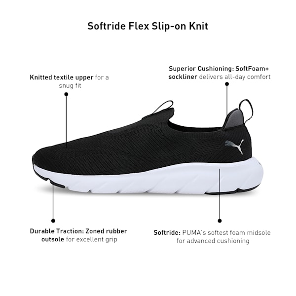 Softride Flex Knit Men's Slip-On Shoes, PUMA Black-Cool Dark Gray, extralarge-IND