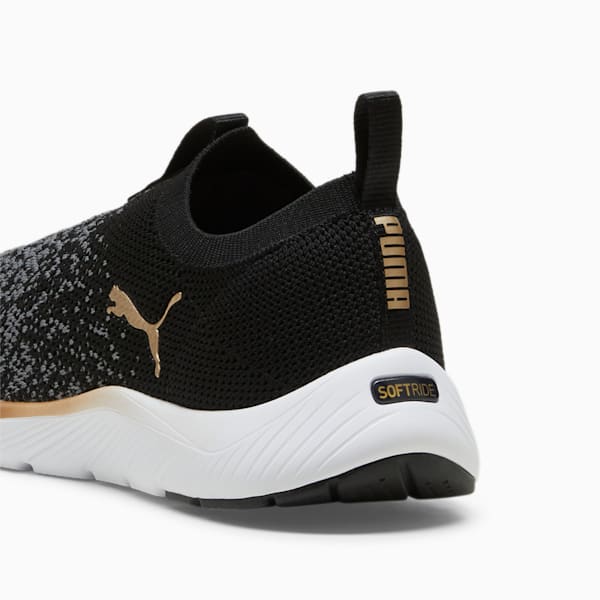 Softride Remi Slip-On Knit Women's Running Shoes, PUMA Black-PUMA Gold-Cool Dark Gray, extralarge-IND