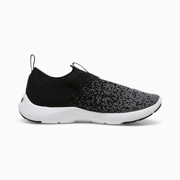 Softride Remi Slip-On Knit Women's Running Shoe, PUMA Black-PUMA Gold-Cool Dark Gray, extralarge