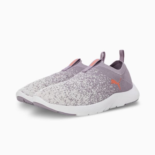 Softride Remi Slip-On Knit Women's Running Shoes, Pale Plum-Warm White-Deeva Peach, extralarge-IND
