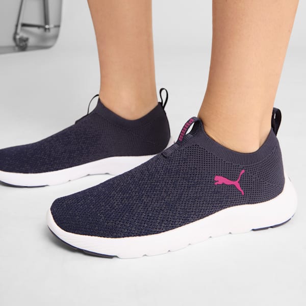 Softride Remi Slip-On Knit Women's Running Shoe, New Navy-PUMA Navy-Magenta Gleam, extralarge