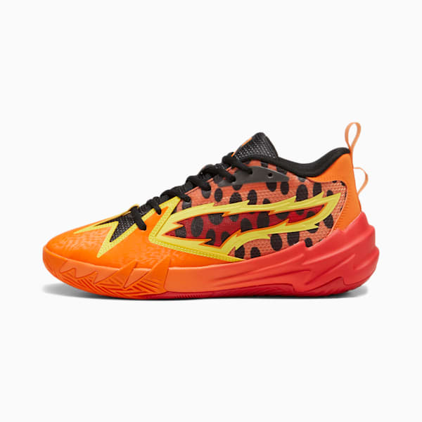 Tenis de básquetbol PUMA HOOPS x CHEETOS Scoot Zeros, For All Time Red-Rickie Orange-Yellow Blaze-PUMA Black, extralarge