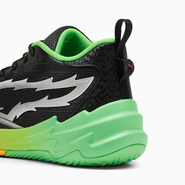 Chaussures de basketball Scoot Zeros PUMA x 2K pour enfant, PUMA Black-Fluo Green, extralarge