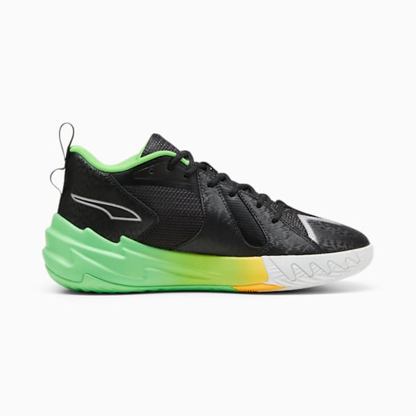 Chaussures de basketball Scoot Zeros PUMA x 2K pour enfant, PUMA Black-Fluo Green, extralarge