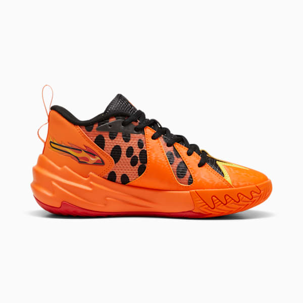 Tenis de básquetbol juvenil PUMA HOOPS x CHEETOS® Scoot Zeros, For All Time Red-Rickie Orange-Yellow Blaze-PUMA Black, extralarge