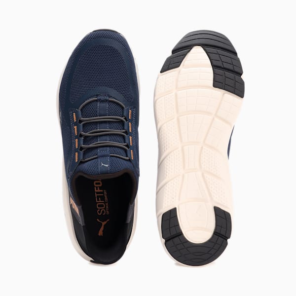 ユニセックス ソフトライド フレックス レース イーズイン ワイド ランニングシューズ, Club Navy-PUMA Black-Caramel Latte, extralarge-JPN
