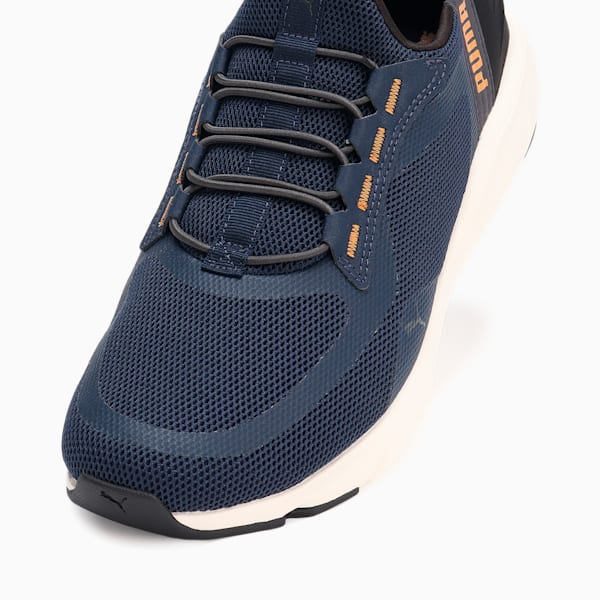 ユニセックス ソフトライド フレックス レース イーズイン ワイド ランニングシューズ, Club Navy-PUMA Black-Caramel Latte, extralarge-JPN