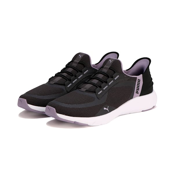 ユニセックス ソフトライド フレックス レース イーズイン ワイド ランニングシューズ, Flat Dark Gray-PUMA Black-Pale Plum, extralarge-JPN