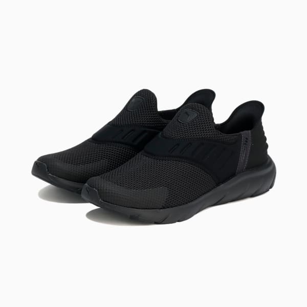 ユニセックス ソフトライド フレックス イーズイン ワイド ランニングシューズ, PUMA Black-Flat Dark Gray, extralarge-JPN