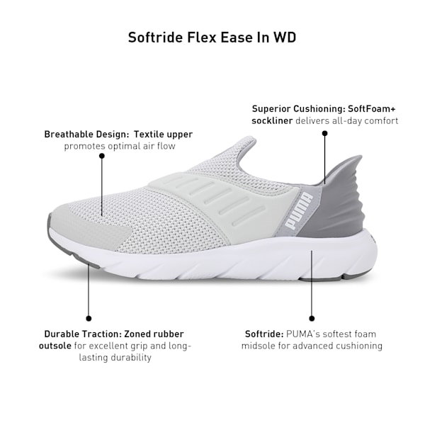 Softride Flex Ease In Unisex Slip-On Shoes, Glacial Gray-Cast Iron-Gray Fog, extralarge-IND