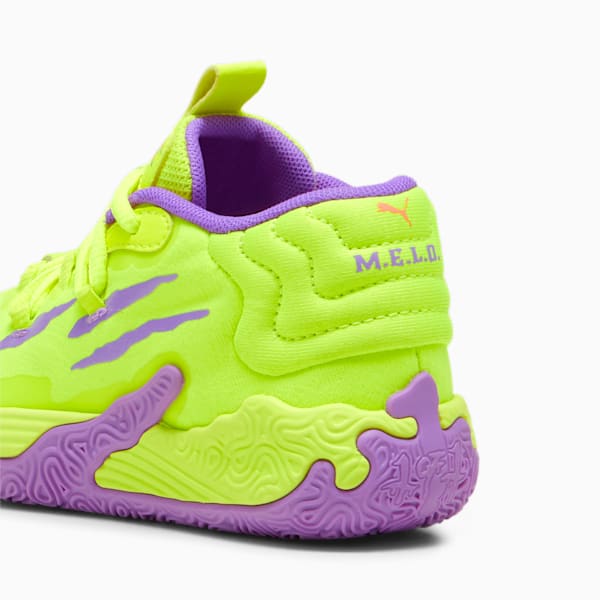 PUMA x LAMELO BALL MB.03 Spark Little Kids' Basketball Shoes, Safety Yellow-Purple Glimmer, extralarge