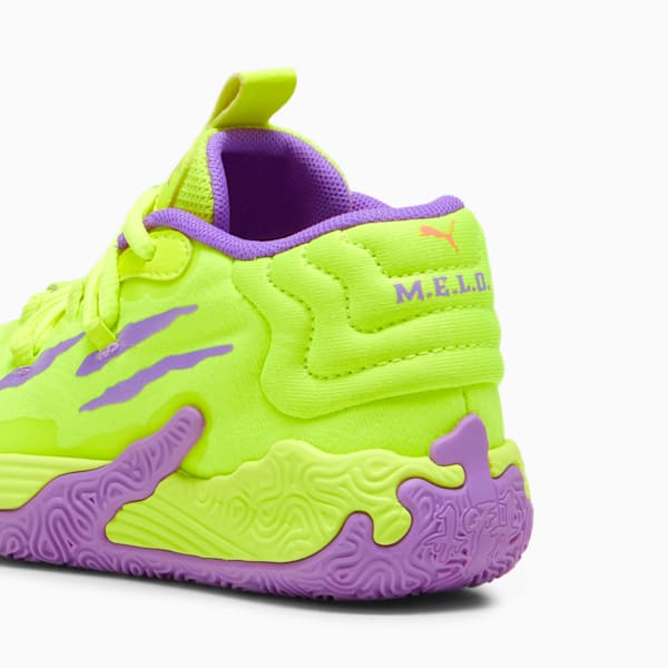 Tenis de baloncesto para niños PUMA x LAMELO BALL MB.03 Golden Child, Safety Yellow-Purple Glimmer, extralarge