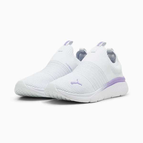 SOFTRIDE Pro Echo Slip-On Women's Running Shoe, Silver Mist-Lavender Alert-PUMA White, extralarge