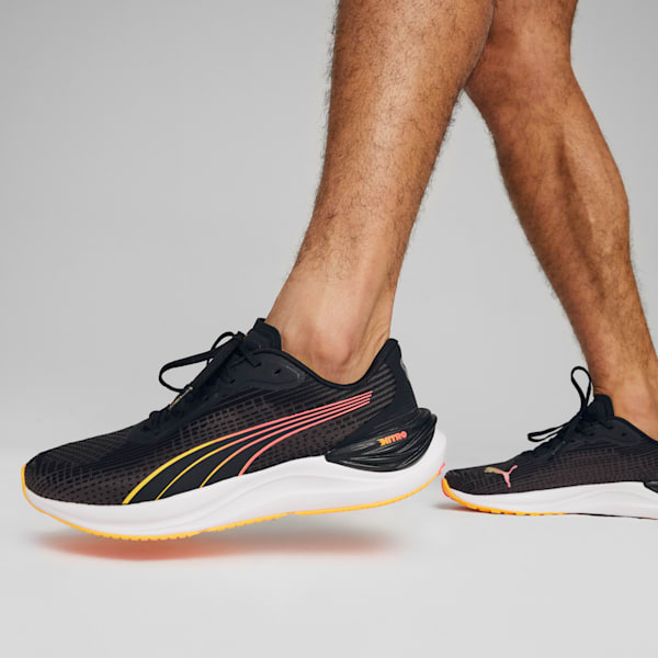 Tenis de running para hombre Electrify NITRO™ 3, PUMA Black-Sun Stream-Sunset Glow, extralarge