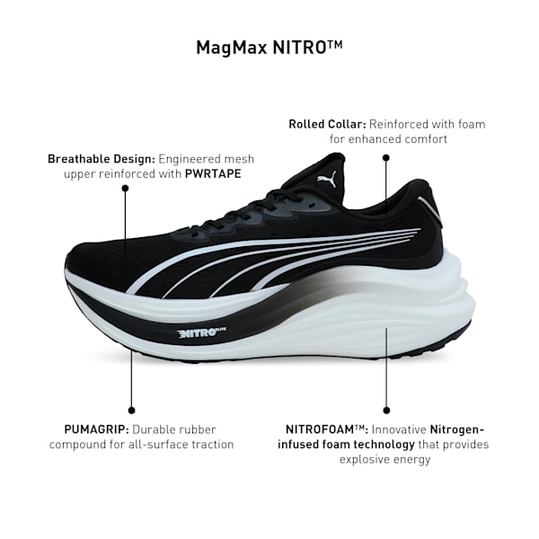 MagMax NITRO™ Men's Running Shoes, PUMA Black-PUMA White-Cool Dark Gray, extralarge-IND