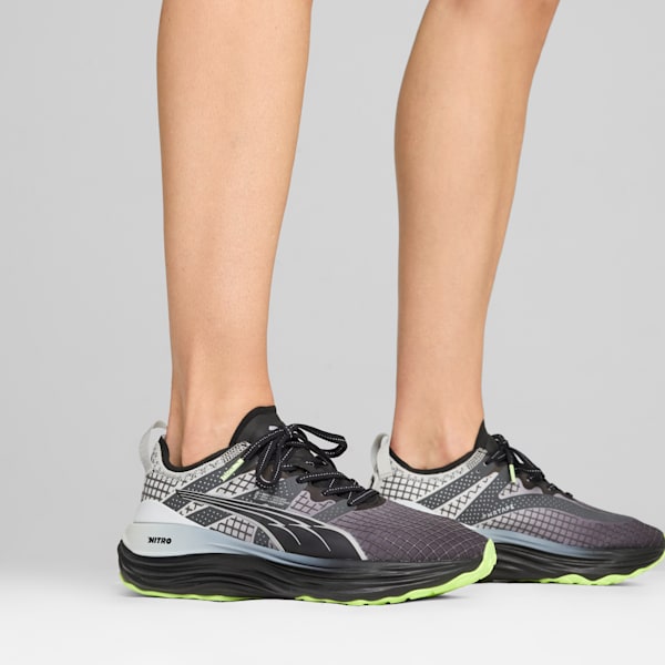 Chaussures de course à pied hydrofuges ForeverRun NITRO™ Femme, PUMA Black-Glacial Gray-Fizzy Apple, extralarge