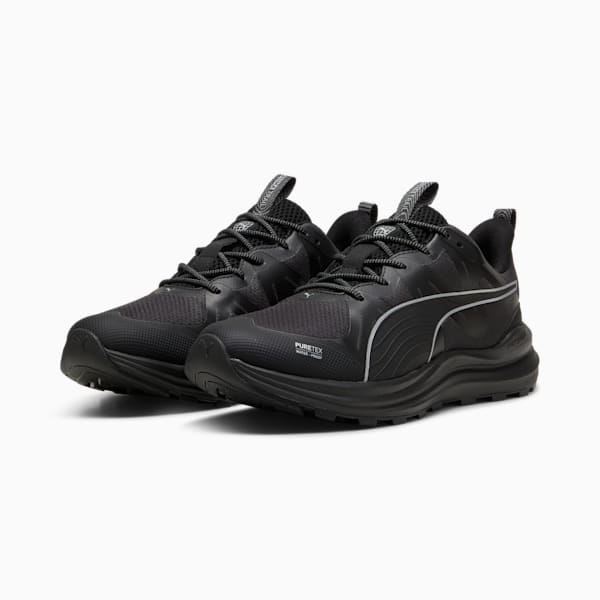 Zapatos para correr unisex Reflect Lite Trail PTX, PUMA Black-PUMA Silver-Cool Dark Gray, extralarge