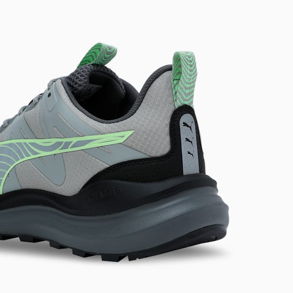 Reflect Lite Trail PTX Unisex Running Shoes, Smokey Gray-PUMA Black-Fizzy Apple, extralarge-IND
