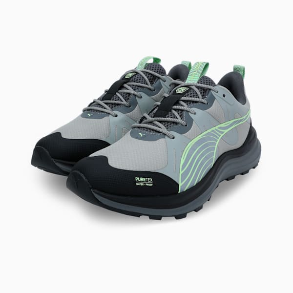 Reflect Lite Trail PTX Unisex Running Shoes, Smokey Gray-PUMA Black-Fizzy Apple, extralarge-IND