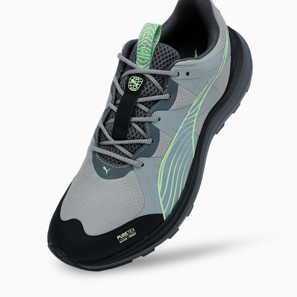Reflect Lite Trail PTX Unisex Running Shoes, Smokey Gray-PUMA Black-Fizzy Apple, extralarge-IND