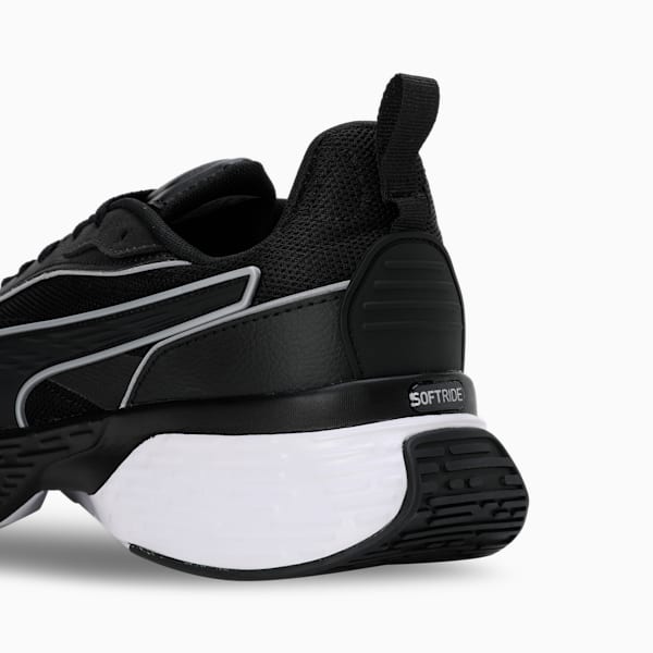 SOFTRIDE Sway Chase Running Shoes, PUMA Black-PUMA White-Flat Dark Gray, extralarge-IND