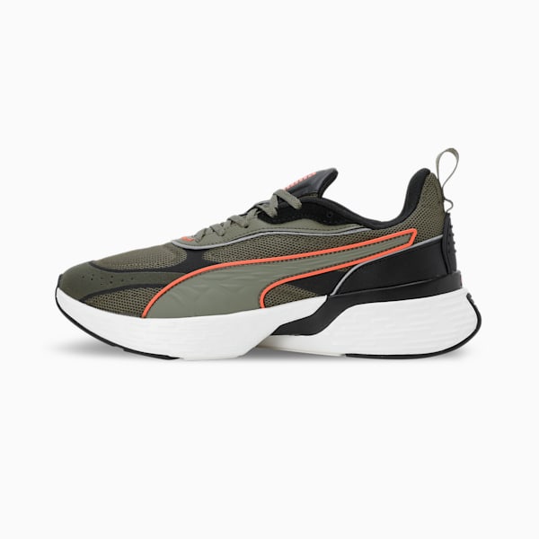 SOFTRIDE Sway Chase Running Shoes, Dark Olive-Flame Flicker, extralarge-IND