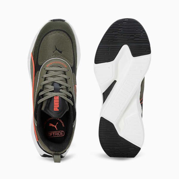 SOFTRIDE Sway Chase Running Shoes, Dark Olive-Flame Flicker, extralarge-IND