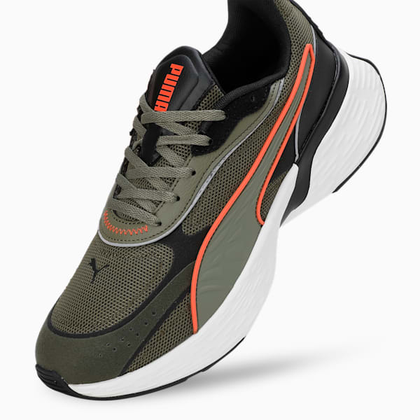 SOFTRIDE Sway Chase Running Shoes, Dark Olive-Flame Flicker, extralarge-IND