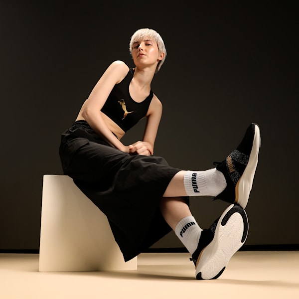 SOFTRIDE Harmony Slip Leo Women's Running Shoes, PUMA Black-Warm White-Alpine Snow, extralarge-IND