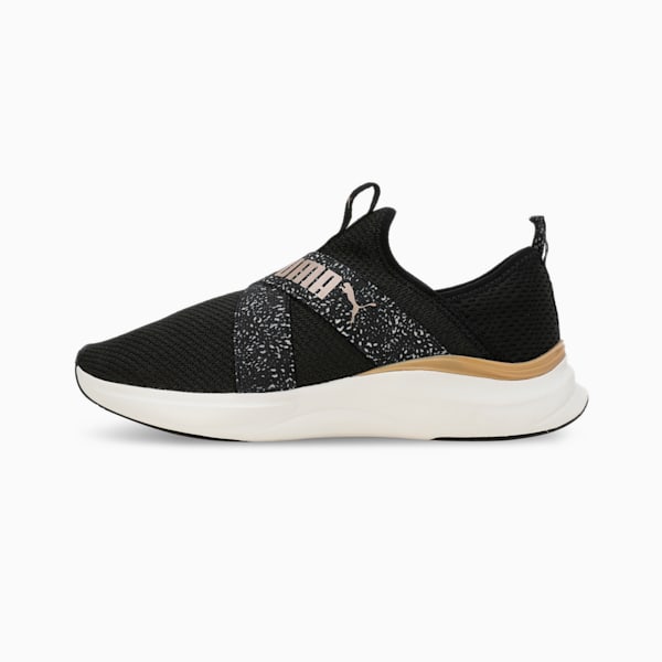 SOFTRIDE Harmony Slip Leo Women's Running Shoes, PUMA Black-Warm White-Alpine Snow, extralarge-IND