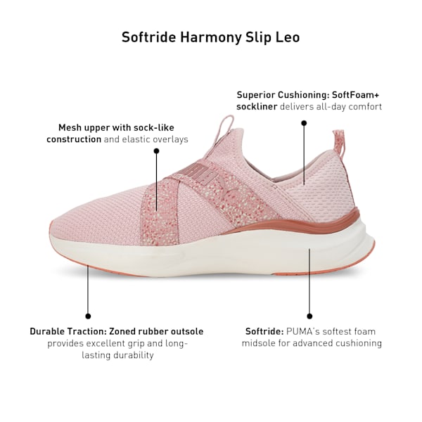 SOFTRIDE Harmony Slip Leo Women's Running Shoes, Mauve Mist-Warm White-Rose Gold, extralarge-IND