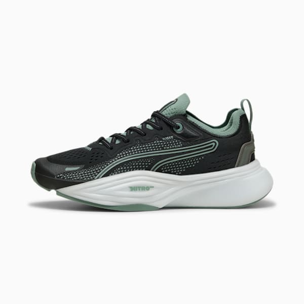 PWR NITRO™ SQD 2 Training Shoes, PUMA Black-Green Moon, extralarge
